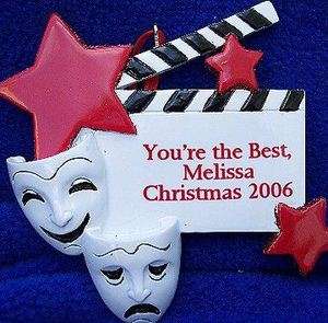 THEATER   Comedy   Tragedy Mask Ornament   Personalized  