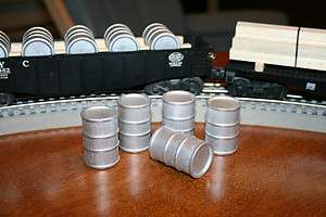   Drums for Lionel train layout load, Aluminum Painted, 5 New Drums