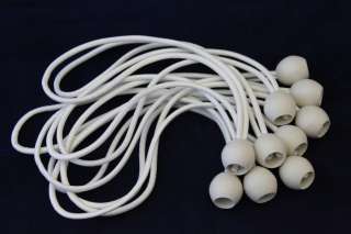 50 9 WHITE BALL BUNGEE CORD TARP CANOPY TIE DOWNS NEW  