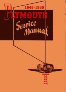1946 1947 1948 1949 1950 PLYMOUTH Service Manual Book  
