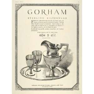  1923 Ad Gorham Etruscan Pitcher Goblets Sterling Silver 