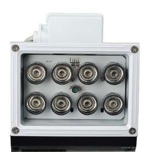 New White 8 LED Night vision IR Infrared Illuminator Light CCTV Camera 
