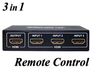 Port HDMI 1.3 Audio/Video Switch Switcher with IR Remote  
