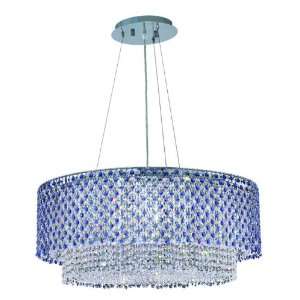   Chandelier, Chrome Finish with Sapphire (Blue) Royal Cut RC Crystal