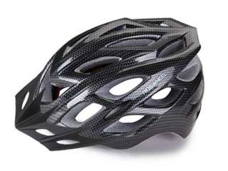New ROSWHEEL Sport Bike Cycling In mold CARBON BLACK Helmet w/ LED sz 