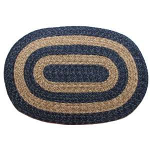     Country Navy & Brown   Oval Braided Rug (3 x 5)