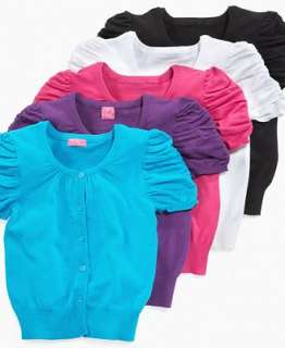 Takeout Kids Sweater, Girls Short Sleeve Caterpillar Sleeve Cardigan