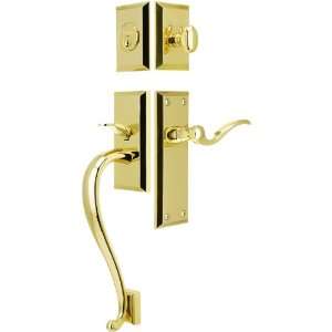 Fifth Avenue Entry Lock Set in PVD Finish with Right Handed Bellagio 