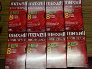 MAXELL HIGH GRADE VHS CASSETTE TAPES T 160 8 HOURS  