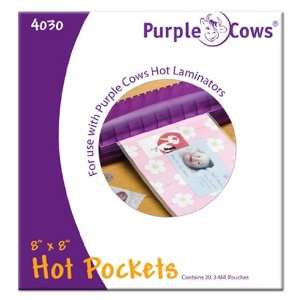 Purple Cows Hot Pockets Hot Laminating Pouches, 8x8 Inches, 20 Pouches 