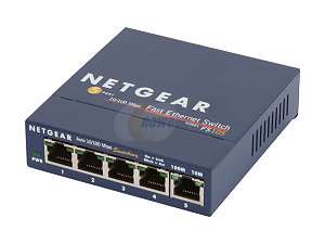 NETGEAR FS105 Desktop Switch 10/100Mbps 5 x RJ45 1,000 MAC Address 