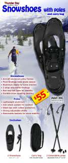 Adult Winter Snow Shoes w/ Poles & Bag XXL Snowshoes  