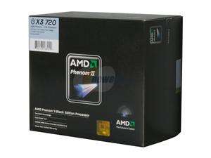 AMD Phenom II X3 720 2.8GHz Socket AM3 95W Triple Core Black Processor 