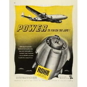 Rohr Aircraft Corp Power Plant Nacelles Fighter Plane Bomber Aircraft 