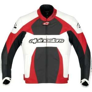 Alpinestars GP Plus Leather Motorcycle Racing Jacket White/Red/Black