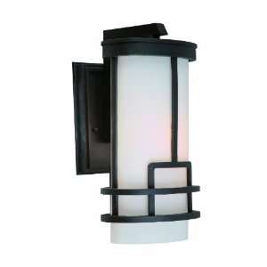   Transitional Outdoor Wall Sconce In Bronze With Amber Glassware Shade