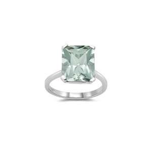    1.24 Cts Green Amethyst Solitaire Ring in Platinum 4.0 Jewelry