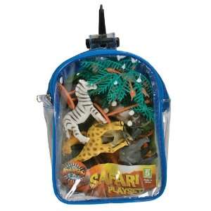  Safari Animals Playset 12 Piece Toy set in Clip Bag for 