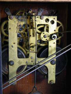 Antique 1910 Distressed Gilbert Column Mantel Clock  