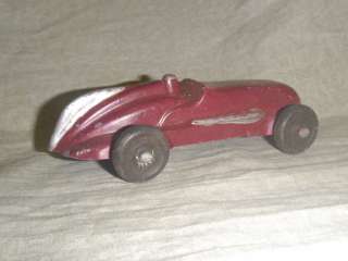 vintage dark red metal toy racecar race car old retro burgundy  
