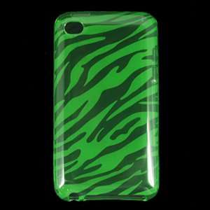   Green Zebra Hard Protector Case For Apple IPod Touhe 4 Cell Phones