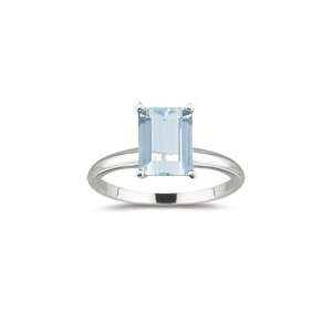  0.80 Cts Aquamarine Solitaire Ring in 18K White Gold 3.0 