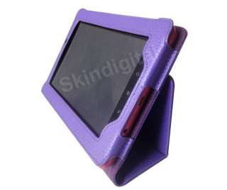 For Kobo Vox Tablet eReader Purple GENUINE LEATHER Case Cover  