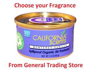 CALIFORNIA SCENTS CAR & AIR FRESHENER  Free Lids Included  Pick your 