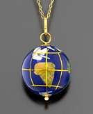    14k Gold Globe Pendant  