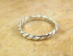 STERLING SILVER TWISTED BAND TOE RING BABY RING size 1  