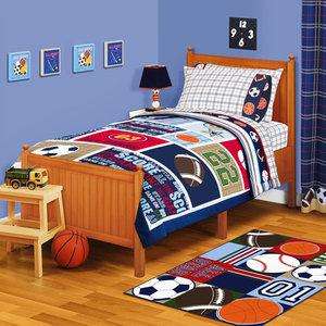   Blue Soccer Baseball Football SPORTS Comforter Sheets Bedding Set NEW