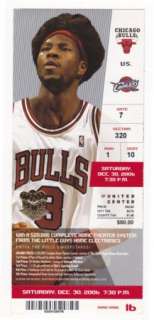 2006 Cavs at Bulls Ticket   Lebron James 33 points  