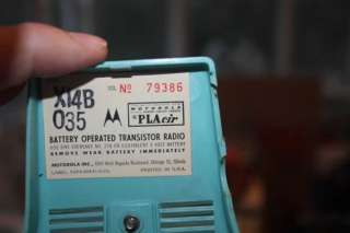   Motorola Blue Battery Operated early portable small Transistor Radio