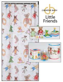  Creative Bath Little Friends Bears Teddybears Fabric Shower Curtain