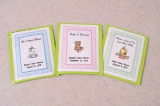 60 Personalized Baby Shower Tea Bag Favor Labels  