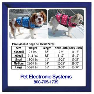 Paws Aboard Pink or Blue with White Dots Dog Life Jacket Safety Vest