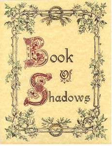 Book of Shadows Cover Page on aged parchment  