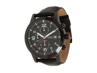 BRAND NEW GUESS CHRONOGRAPH BLACK LEATHER MENS WATCH U12636G1 FREE 