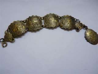   Antique Edwardian Brass Bracelet. Intricate Handwork  