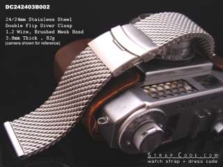   Interlocking Stainless Steel Mesh Diver Watch Band Bracelet  