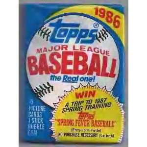  of 3 1986 Topps Baseball Wax Packs (45 Cards Total) 