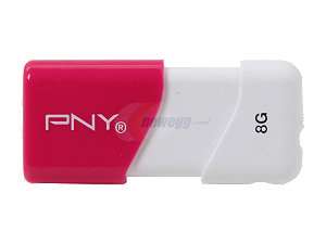    PNY Compact Attaché 8GB USB 2.0 Flash Drive (Pink) Model 