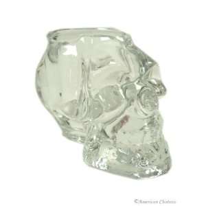  Glass Skull Halloween Votive/Tea Light Candle Holder