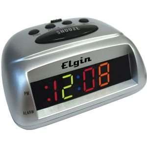 Silver Multicolor LED Bedside Alarm Clock