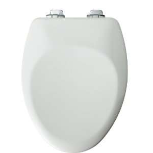   Elongated Toilet Seat with Chrome WhisperClose Hinges, Biscuit/Linen