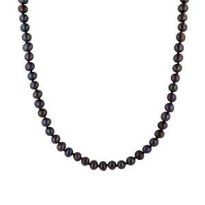  Peacock Black Freshwater Cultured A Quality Pearl Necklace 