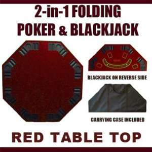   in 1 Red Folding Poker & Blackjack Table Top