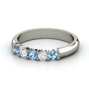    Quintessence Ring, Platinum Ring with Blue Topaz & Diamond Jewelry