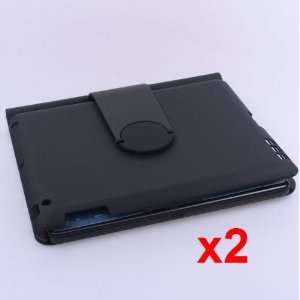   2x Black Wireless Bluetooth Keyboard Swivel Rotate Case Cover iPad 2