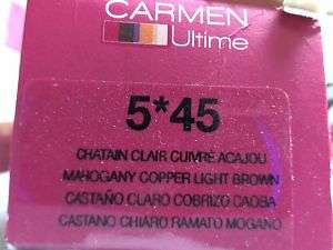 CARMEN ULTIME HAIR COLOR DYE 5*45 MAHOGANY COP LT BROWN  